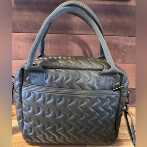 Lug ‘Jive’ Quilted Crossbody Handbag in Olive Green